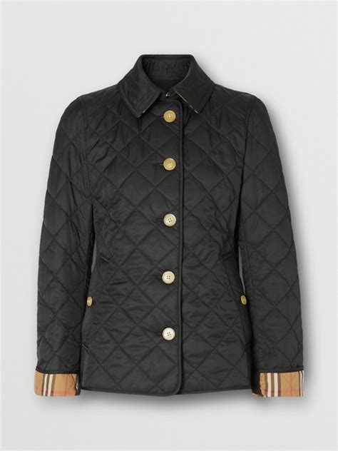 burberry jacket black|ladies quilted black Burberry jacket.